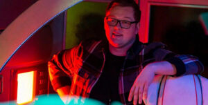 Tom Paton on the set of G-LOC
